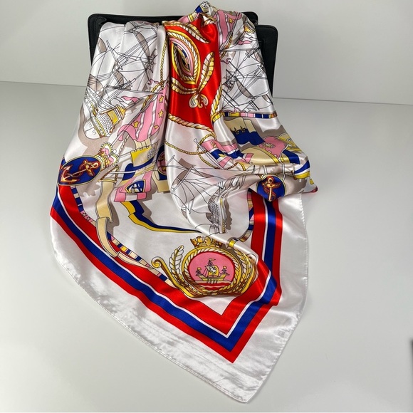 Women's Silky Fashion Scarf NWT Nautical Silky Scarf - Picture 1 of 3